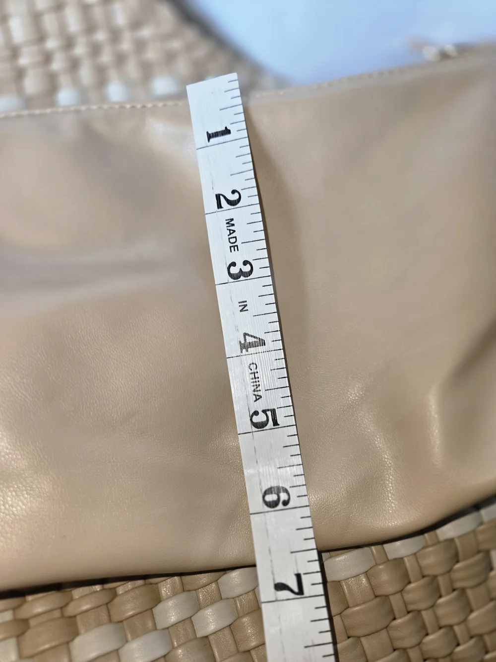 Expressions Woven Tan and Cream Tote